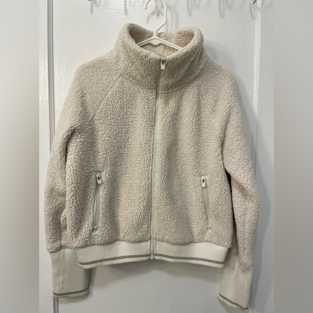 Athleta Tugga Sherpa Jacket Natural Ivory Off White